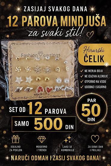 Setovi nakita: Set od 12 parova minđuša – za svaki stil! - Materijal: hirurški čelik — 1