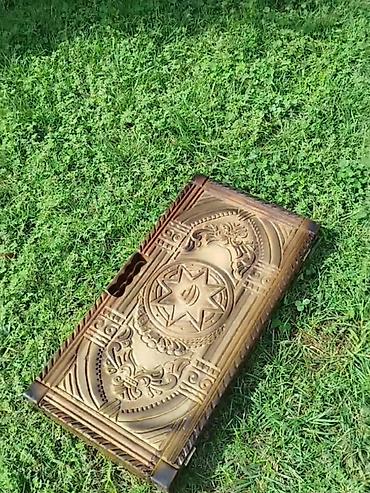 Nərdlər: Əl işı ilə oyma naxışlı taxta nərd/şahmat lövhələri.Daşı,Zəri və — 7