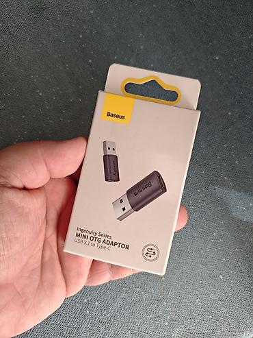 Baseus OTG adapter USB-C to USB-A yenidir istifade edilmeyib qiymet