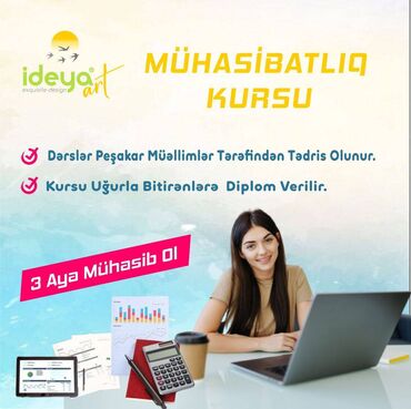 15 sutka bineqedi: Praktiki olaraq əyani Mühasibatlıq və Vergi uçotu öyrədilir qeyri iş