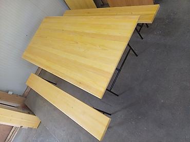 Setovi stolova i stolica: Pivski set 200x90 – drveni sto sa dve klupe. - Dimenzije stola: 200 — 6