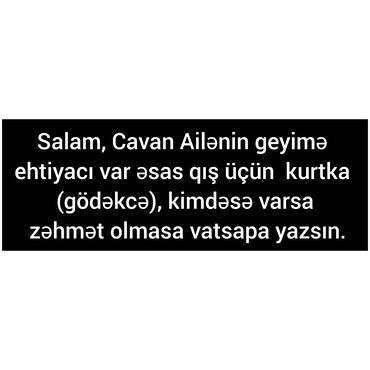 Dəstlər, kostyumlar: Salam, Cavan Ailənin geyimə ehtiyacı var əsas qış üçün kurtka