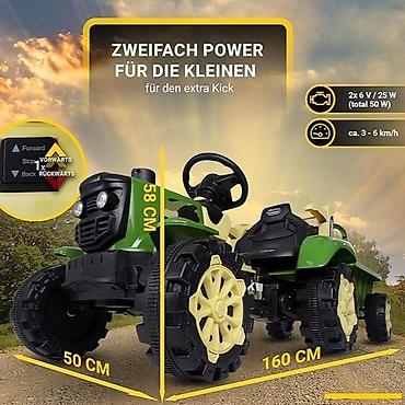 oversize dzemperi: Traktor na akumulator sa prikolicom BSD6601-Z-20 – 6V, 2 motora, kožno — 3