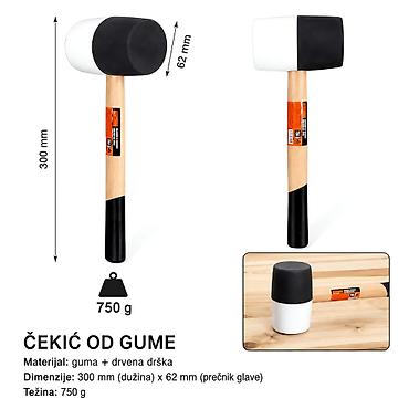 KMT Drvena drška crno-beli gumeni čekić 2386004-A Dvostrani gumeni na lalafo.rs KMT Drvena drška crno-beli gumeni čekić 2386004-A Dvostrani gumeni