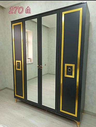 qara sam: Yeni, 4 qapılı, Güzgülü, Qara, Açılan, Düz dolab — 1
