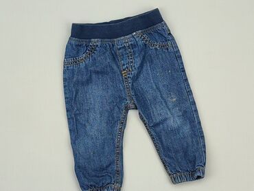 stretch jeans: Spodnie jeansowe, F&F, 6-9 m, stan - Dobry