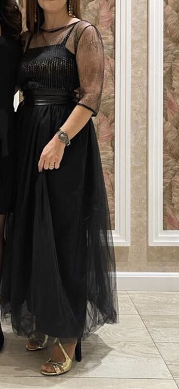 Ziyafət donları: Платье вечернее черного цвета, 38-40 размера. Сшито на заказ, надевали
