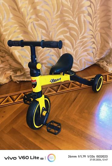velosiped 3 teker: Uşaq üçtəkərli velosipedi – “Sport” modeli - Rəng: sarı-qara - — 2