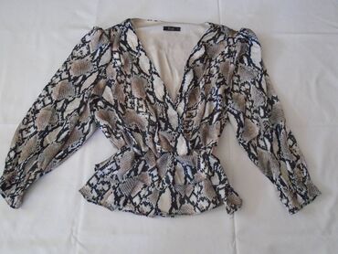 peplum bluza: L (EU 40), Leopard, krokodil, zebra, bоја - Crna