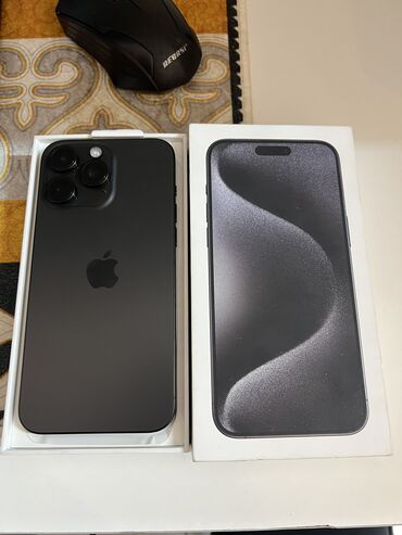 Apple iPhone: IPhone 15 Pro Max, Б/у, 256 ГБ, Black Titanium, Коробка, 99 %