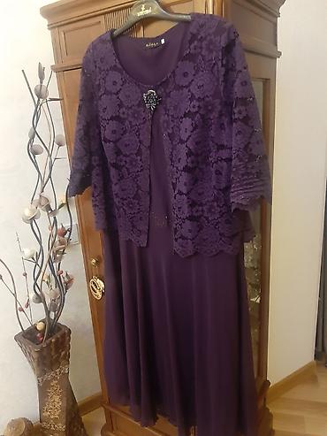 Qadın geyimləri: Ziyafət donu, Midi, 4XL — 2