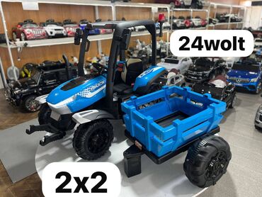 Manejlər: 🚜 Uşaq Elektrik Traktoru BLT-206C (24V, Mavi) 🔥 Küləyə qarşı damlı