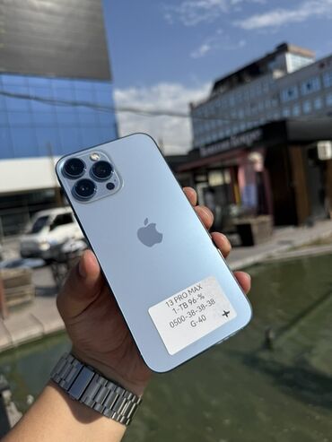 смарт часы зарядное устройство: IPhone 13 Pro Max, Колдонулган, 1 ТБ, Sierra Blue, Заряддоочу түзүлүш, Коргоочу айнек, Каптама, 96 %