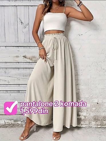 Pantalone: Ženske široke pantalone sa visokim strukom - Kroj: veoma široke — 1