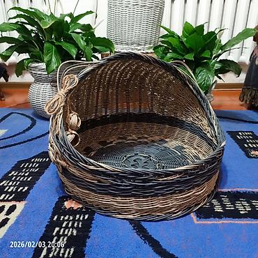 Продажа кошек: Плетеная лежанка для кошек, выполненная в форме головы кошки с ушками — 13