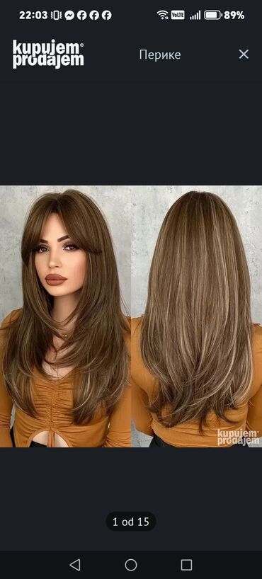 Aksesoari za kosu: Perike – više stilova i boja - Dugi modeli sa šiškama: prirodno — 21