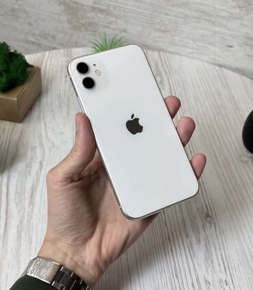 айфон кытайскый: IPhone 11, Б/у, 128 ГБ, Белый, Защитное стекло, Чехол, 87 %