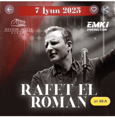 bakı istanbul bilet: Rafet El Romanın Heydər Əliyev Sarayında keçiriləcək konsertinə 2