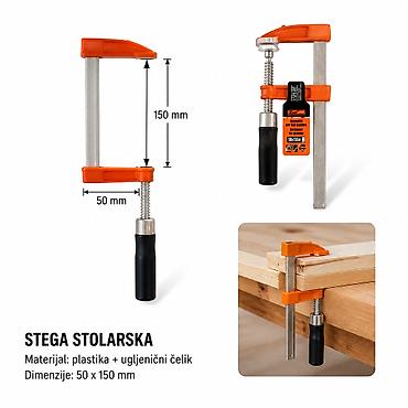 KMT Plastični drška štap za F za drvo – stolarska stega 50 × 150 mm -