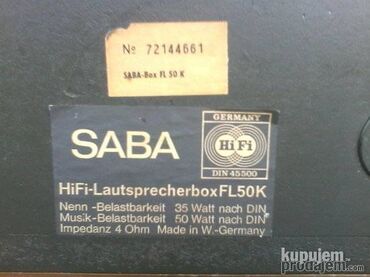 Pojačala i prijemnici: SABA studio 8200 QUADRO saba 4x30w/sin ili 2x40w/sin; nezavisno — 3