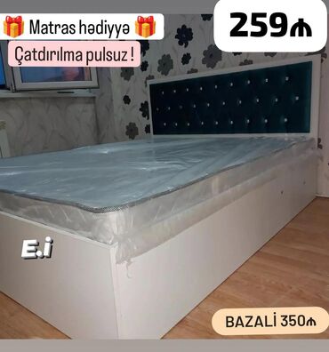 Çarpayılar: Yeni, Təknəfərlik çarpayı, Bazasız, Matras ilə, Siyirməsiz, Azərbaycan — 17
