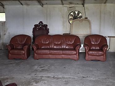 Stilske garniture: Kožna garnitura za sedenje – 1 - Komplet obuhvata: trosed i dve — 6