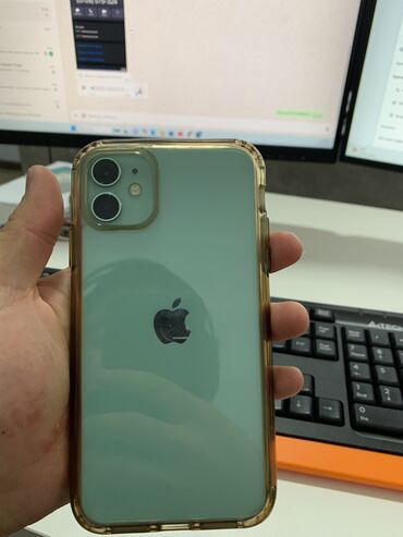 купить макбук эйр бу: IPhone 11, Б/у, 64 ГБ, Зеленый, Чехол