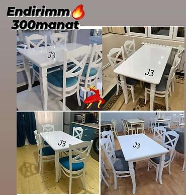 mətbəx masasi: Mətbəx üçün, Yeni, Açılmayan, Kvadrat masa, 4 stul — 1
