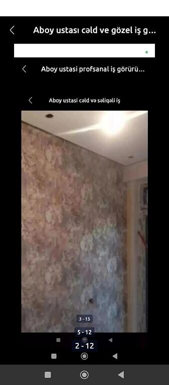 Digər ixtisaslar: Aboy və malyar xidmətləri - Divar kağızlarının (aboy) professional — 9