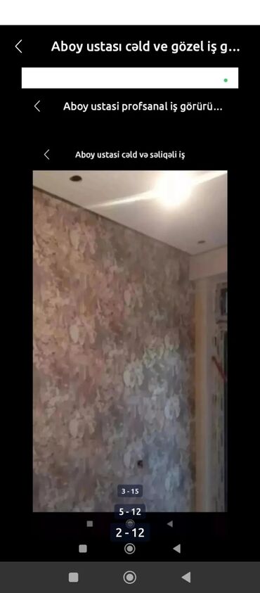 Digər ixtisaslar: Divar kağızı Aboy ustası malyar ustasıAboy malyar işləri görürük 2 — 8
