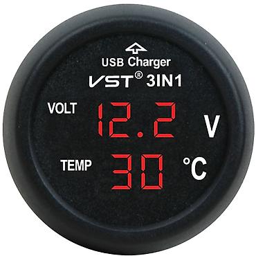 slavina i protočni bojler 2 u 1: 3u1 voltmetar, termometar i USB punjač za priključak upaljača u vozilu — 9
