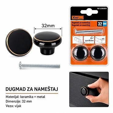 KMT Drška od crne keramike zlatne ivice 2385854 Elegantne okrugle