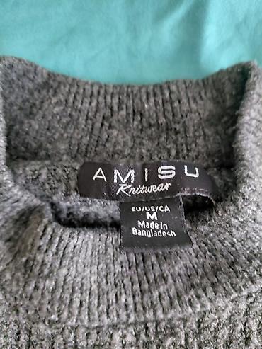 kafeini shoes: AMISU Knitwear džemper, sivi, veličina M (EU/US/CA). Mekan pleteni — 1