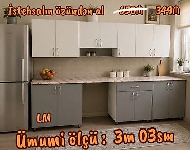 Digər mebel: *Mətbəx mebellərinin sifarişlə hazırlanması✔️* Ölçü : 3metr03sm☑️ — 1