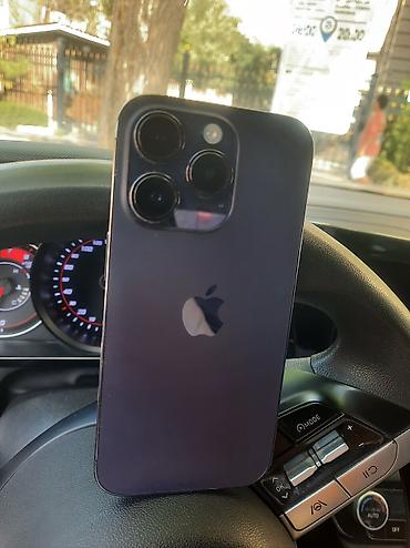 IPhone 14 Pro, Б/у, 128 ГБ, Deep Purple, Зарядное устройство, Защитное стекло, Чехол, 78 %
