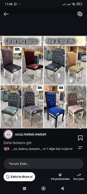 Yemək otağı üçün zövqlü taxta karkaslı stullar. Müxtəlif model və lalafo.az -da Yemək otağı üçün zövqlü taxta karkaslı stullar. Müxtəlif model və