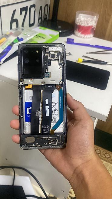 Уюлдук телефондор жана аксессуарлар: Samsung Galaxy S20 Ultra, Колдонулган, 128 ГБ, түсү - Кара, 2 SIM, eSIM — 1
