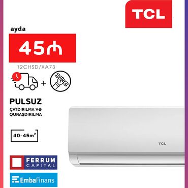balaca kondisaner: Kondisioner TCL, Yeni, 40-45 kv. m, Split sistem, Kredit var, Pulsuz quraşdırılma