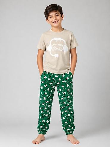 Домашние костюмы: Uşaq pijama dəsti - Model: qısaqol köynək + uzun paça şalvar - — 2