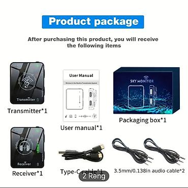 Другая аудиотехника: Simsiz Audio Transmitter + Qəbuledici dəsti - 2.4 GHz ISM diapazonu — 9