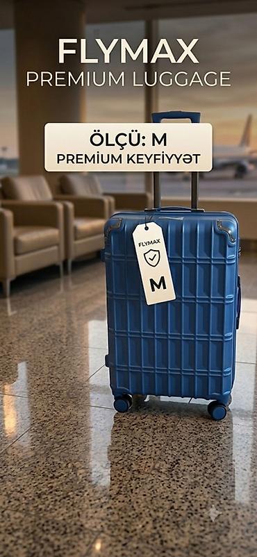 İdman və istirahət: FLYMAX Premium Luggage – Ölçü: M - Rəng: dəniz mavilisi, relyefli — 2