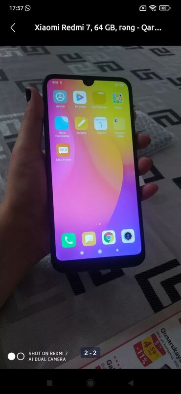 Xiaomi: Xiaomi Redmi 7, 32 GB, rəng - Qara, 
 Barmaq izi, İki sim kartlı