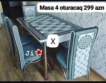on oturacaqlar: Mətbəx/qonaq otağı üçün dəst: masa və 4 ədəd oturacaq. - Dizayn — 1