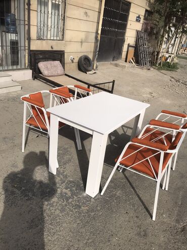 Masa və oturacaq dəstləri: Yeni, Açılmayan, Dördbucaq masa, 4 stul — 5