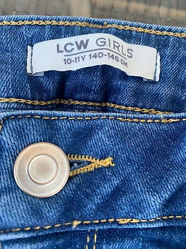 deri salvar: Göy denim cins şalvar. — 5