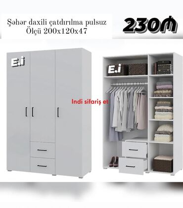 Divanlar: Yeni, Düz dolab, Qarderob, paltar dolabı