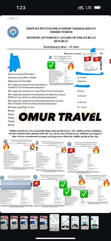 Туристические услуги: Помощь в оформлении визы в Кыргызстан 🇰🇬 Сапар виза ✅ Выездная виза ✅ — 3
