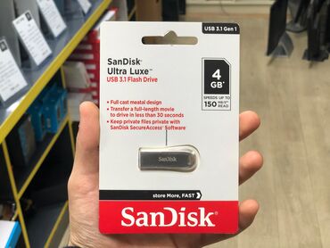 Flash kartlar: Flash kart Sandisk, 4 GB, USB 3.1, Yeni