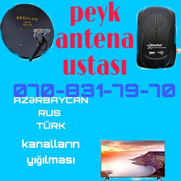 atv antena baku v Azərbaycan | TV və video üçün aksesuarlar: Peyk antenalarının quraşdırılması | Quraşdırılma, Təmir, Tənzimlənmə