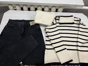 Джинсы: Женский комплект одежды: джинсы + вязаные свитеры - Джинсы: базовые